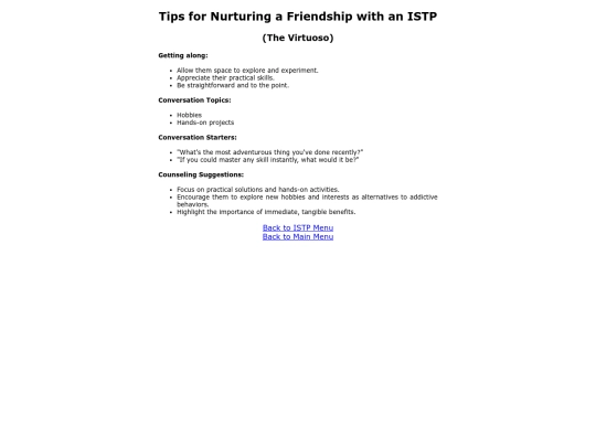 ISTPfriendship screenshot