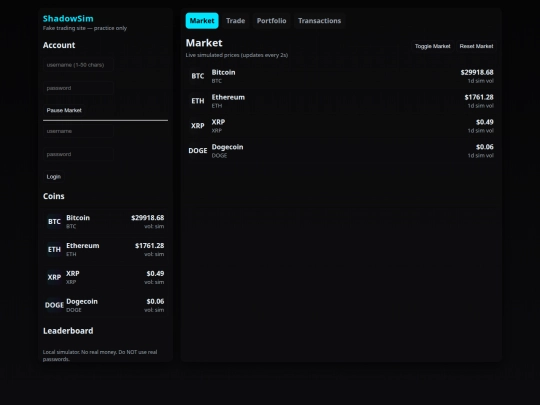 simulator screenshot