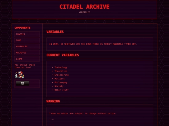 VARIABLES screenshot