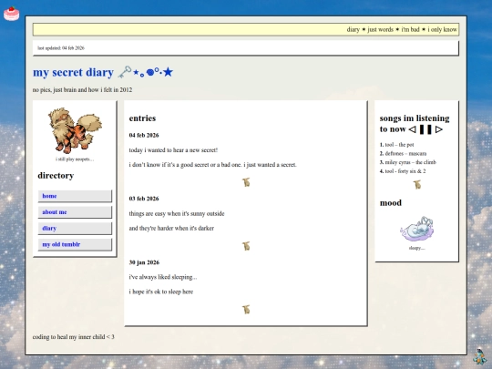 diary screenshot