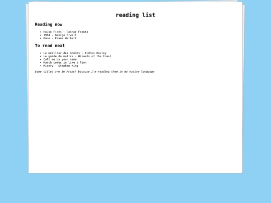 pages/reading_list screenshot