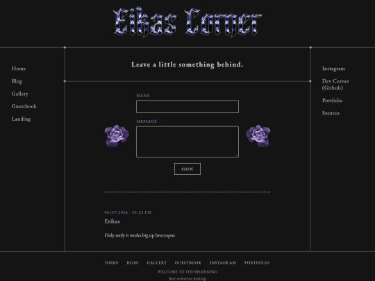 guestbook screenshot