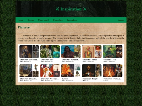 html pages/inspiration screenshot