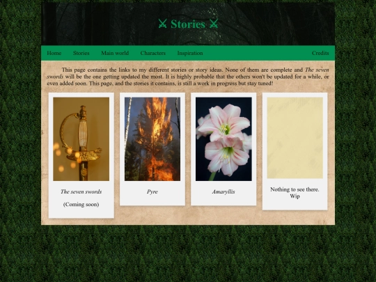 html pages/story screenshot