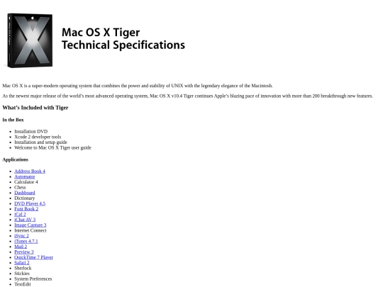 users/~applefan45/tiger-techspecs screenshot
