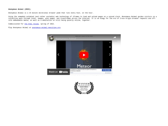 projects/anonymous_animal screenshot