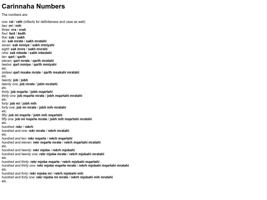 conlanging/carinnaha/numbers screenshot