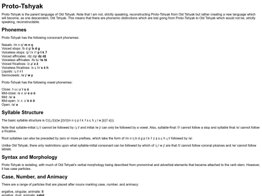 conlanging/proto-tshyak screenshot