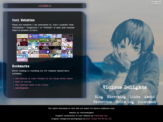 links screenshot