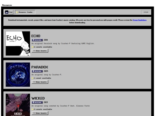 resources screenshot