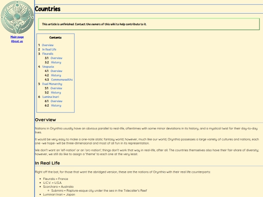Countries screenshot