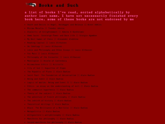 lists/books screenshot