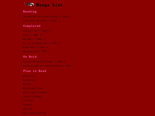 lists/manga screenshot