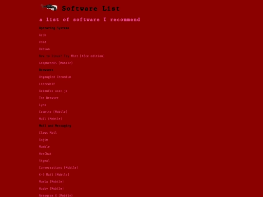 lists/software screenshot