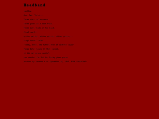 poetry/headband screenshot