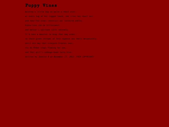 poetry/puppyvines screenshot
