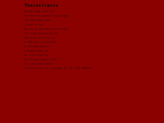 poetry/tezcatlipoca screenshot