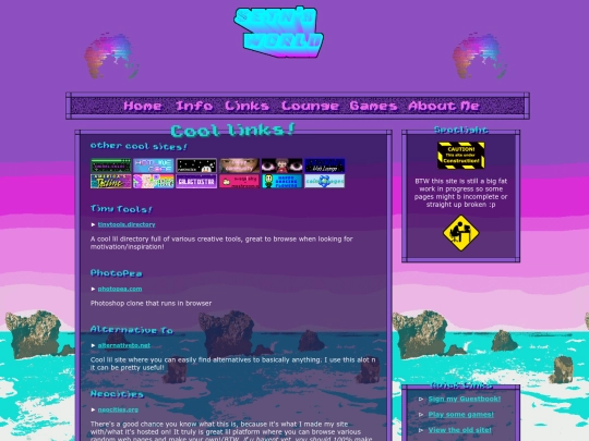 links screenshot