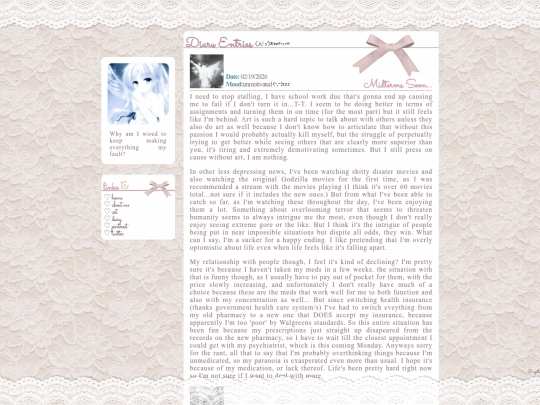Diary screenshot