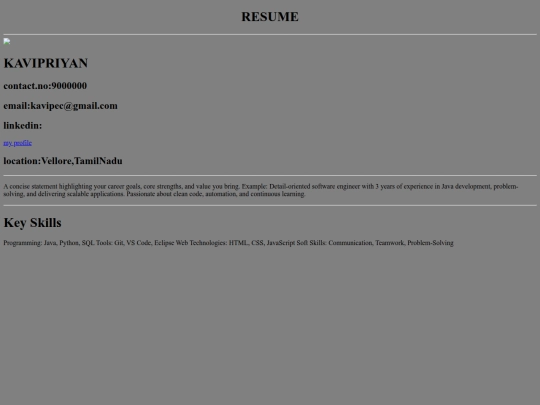 resume/kavi screenshot