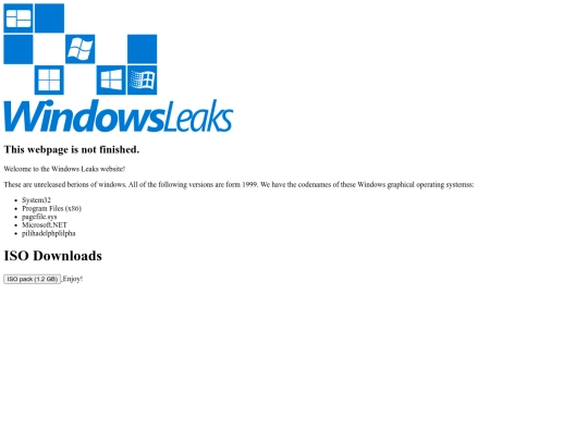 WindowsVersionsLeak screenshot