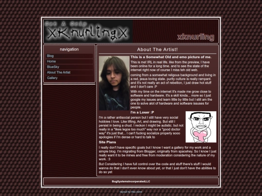 Pages/AboutTheArtist screenshot