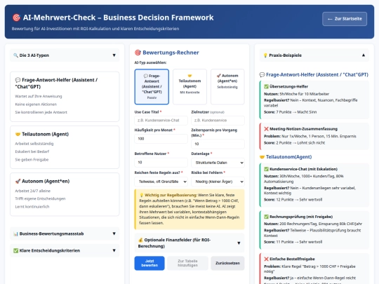 ai-use-case-business-value-calculator-evaluator screenshot