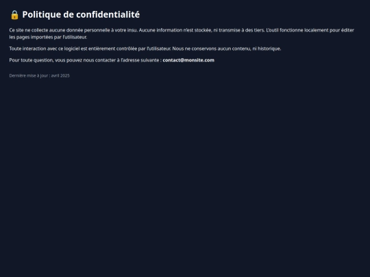 confidentialite screenshot