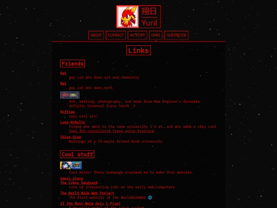 links screenshot