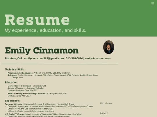 resume screenshot