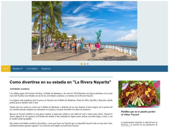 Página web Turistica/Actividades screenshot