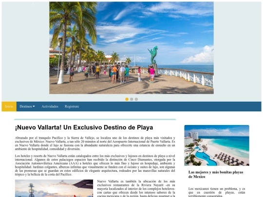 Página web Turistica/NuevoVallarta screenshot