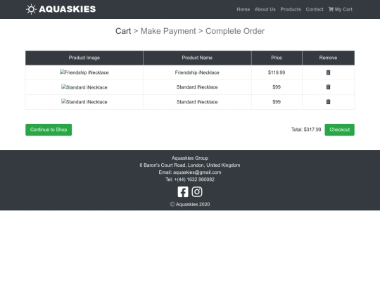 cart screenshot
