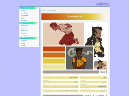 Personal/Projects/Characters/Cidney-Nelson screenshot