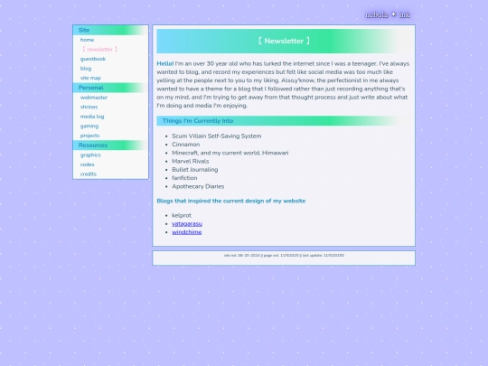 Site/Newsletter/home screenshot