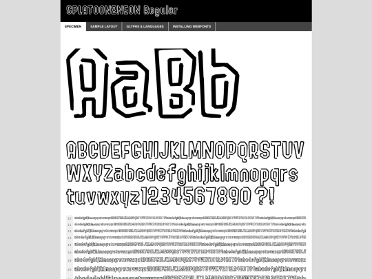 Splatoon Font Kit/splatoon2_neon-demo screenshot