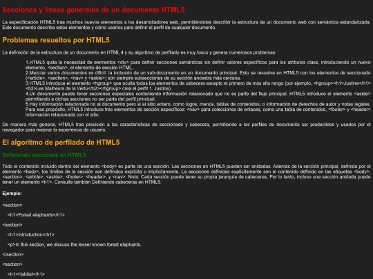 secciones screenshot