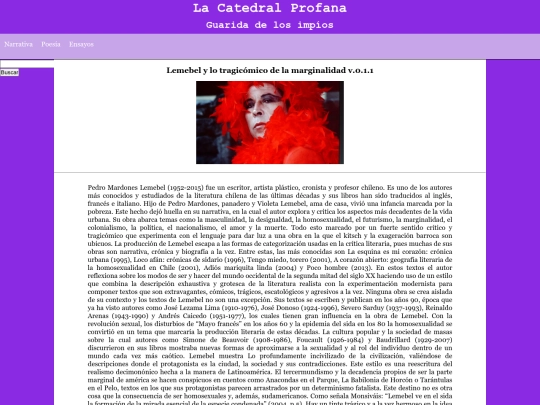 Ensayos/Lemebel y lo tragicómico de la marginalidad v.0.1.1 screenshot