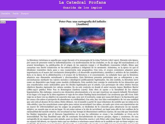 Ensayos/Peter Pan, una cartografía del infinito v.1.0 screenshot