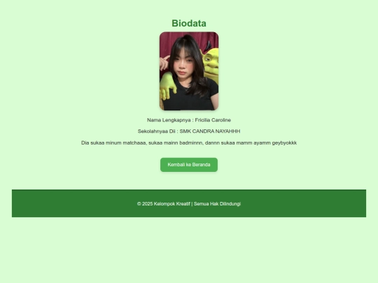 biodata-fricilia screenshot