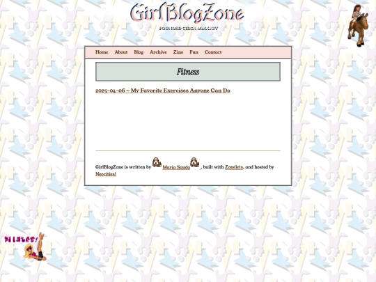 Blog/Fitness screenshot