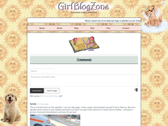 Homepage/Guestbook screenshot