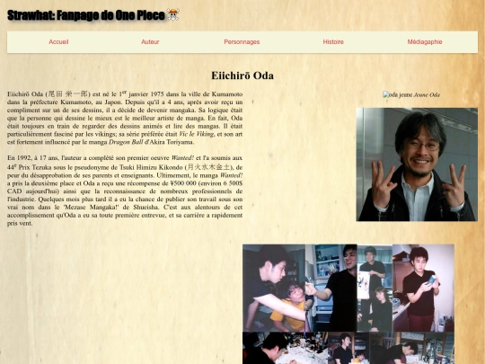personnages/auteur screenshot