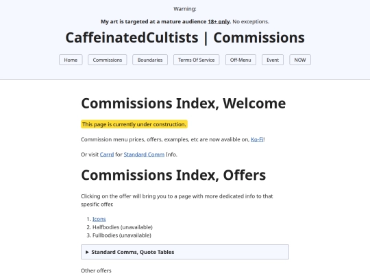 p/commissions screenshot
