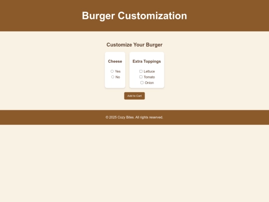 burgercostumise screenshot