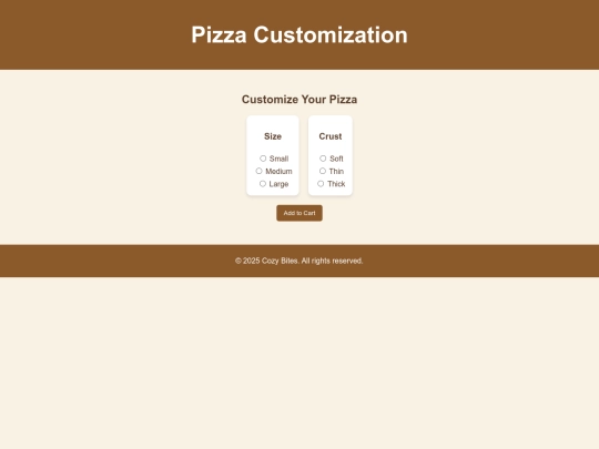 pizzacustomise screenshot