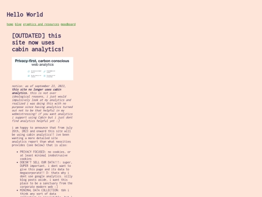 blog/cabin screenshot