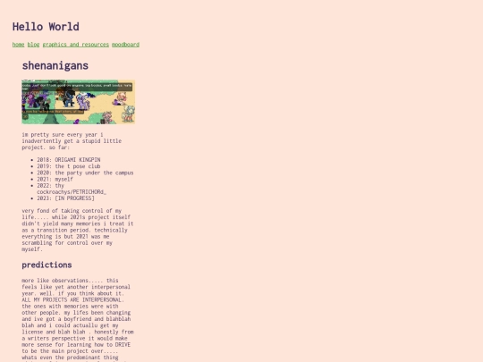 blog/shenanigans screenshot