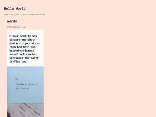 blog/words screenshot