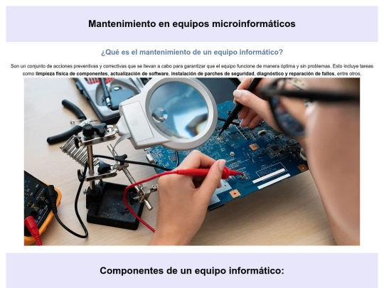 mantenimiento screenshot